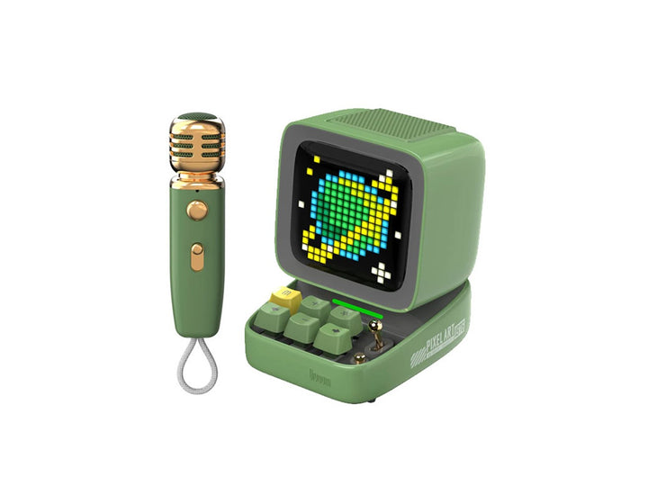 Divoom Ditoo-Mic Retro Pixel Art Portable Bluetooth Speaker With Microphone Karaoke Function - Green