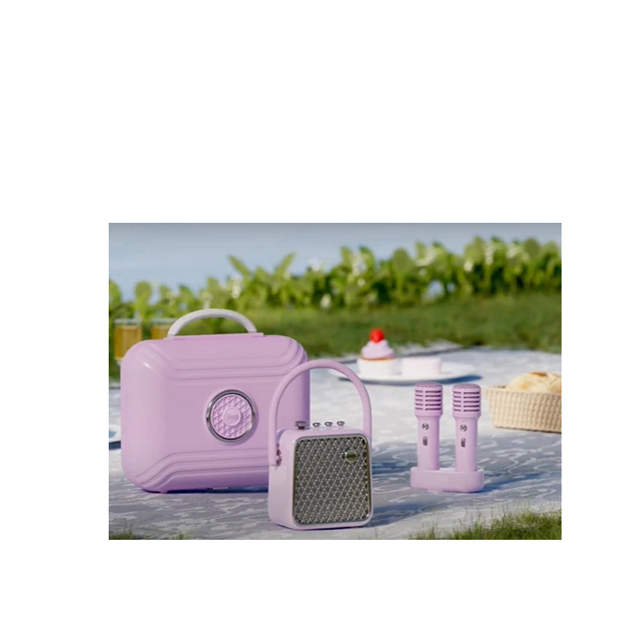 Divoom SongBird SE Portable Bluetooth Speaker With Dual Microphone Karaoke Function - Purple