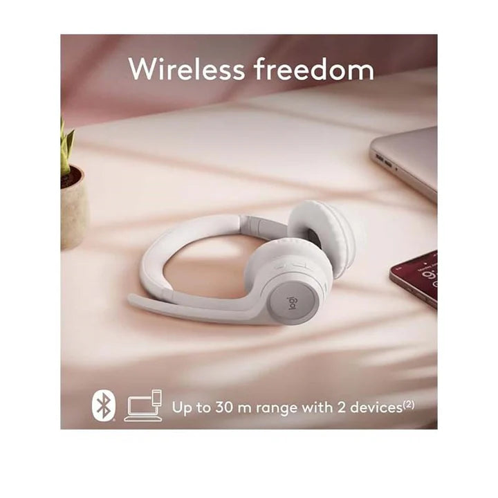 Logitech Zone 300 Wireless Bluetooth Headset With Noise-Canceling Mic - Off White