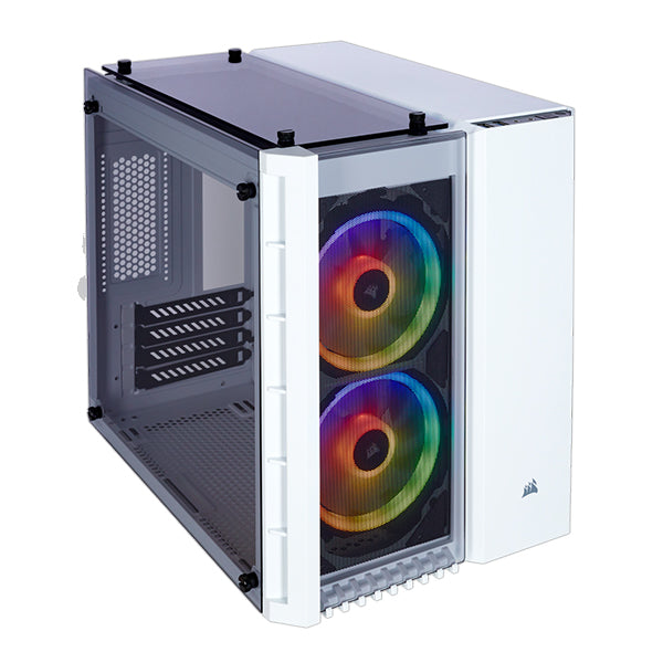 Corsair Crystal Series 280X RGB Tempered Glass Micro ATX Case - White