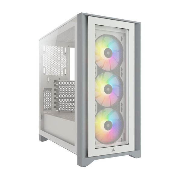 Corsair iCUE 4000X RGB Tempered Glass Mid-Tower ATX Case - White