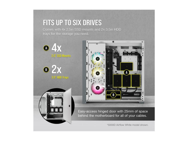 Corsair 5000D Airflow Mid Tower Case - White