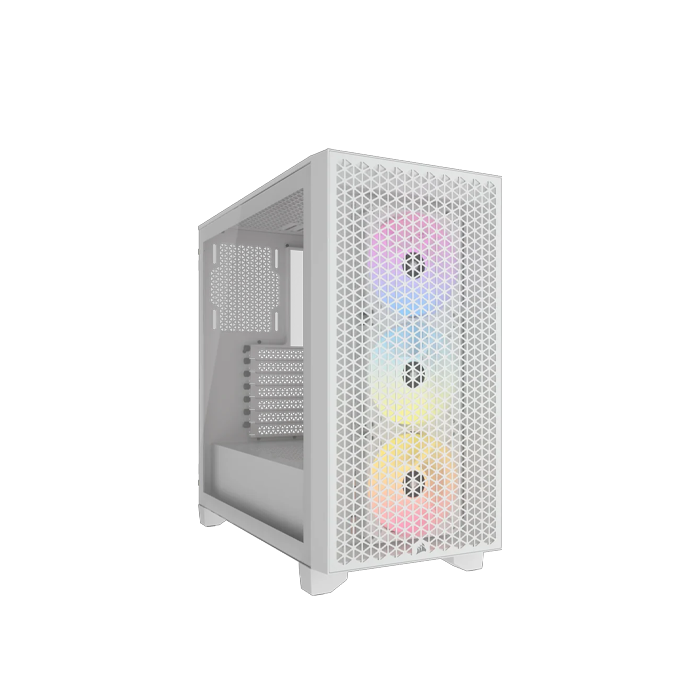 CORSAIR 3000D RGB Tempered Glass Mid Tower - White