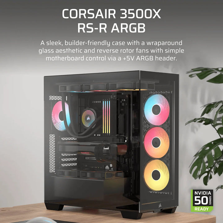 CORSAIR 3500X RS-R ARGB Mid Tower Case - Black