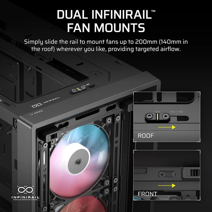 CORSAIR FRAME 4000D LCD RS ARGB Premium Mid Tower Case - Black