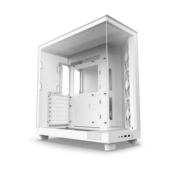 NZXT H6 Flow Compact Dual-Chamber ATX Mid Tower Case - White