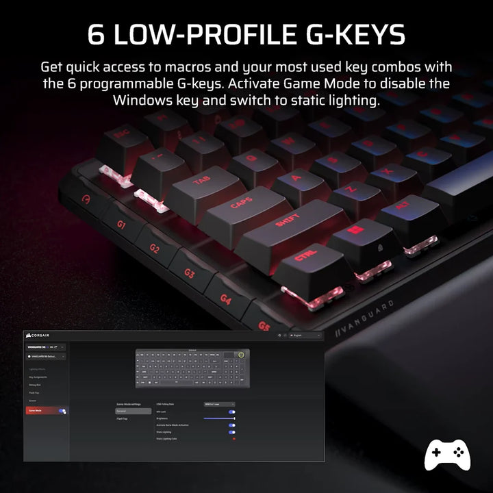 CORSAIR VANGUARD Pro 96 Hall Effect Wired Gaming Keyboard - Black