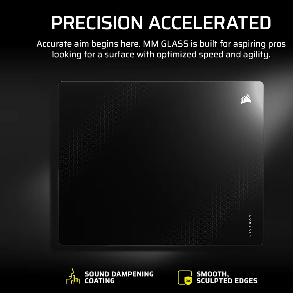 CORSAIR MM Glass Large Precision Gaming Mouse Pad - Black