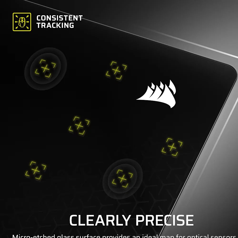 CORSAIR MM Glass Large Precision Gaming Mouse Pad - Black
