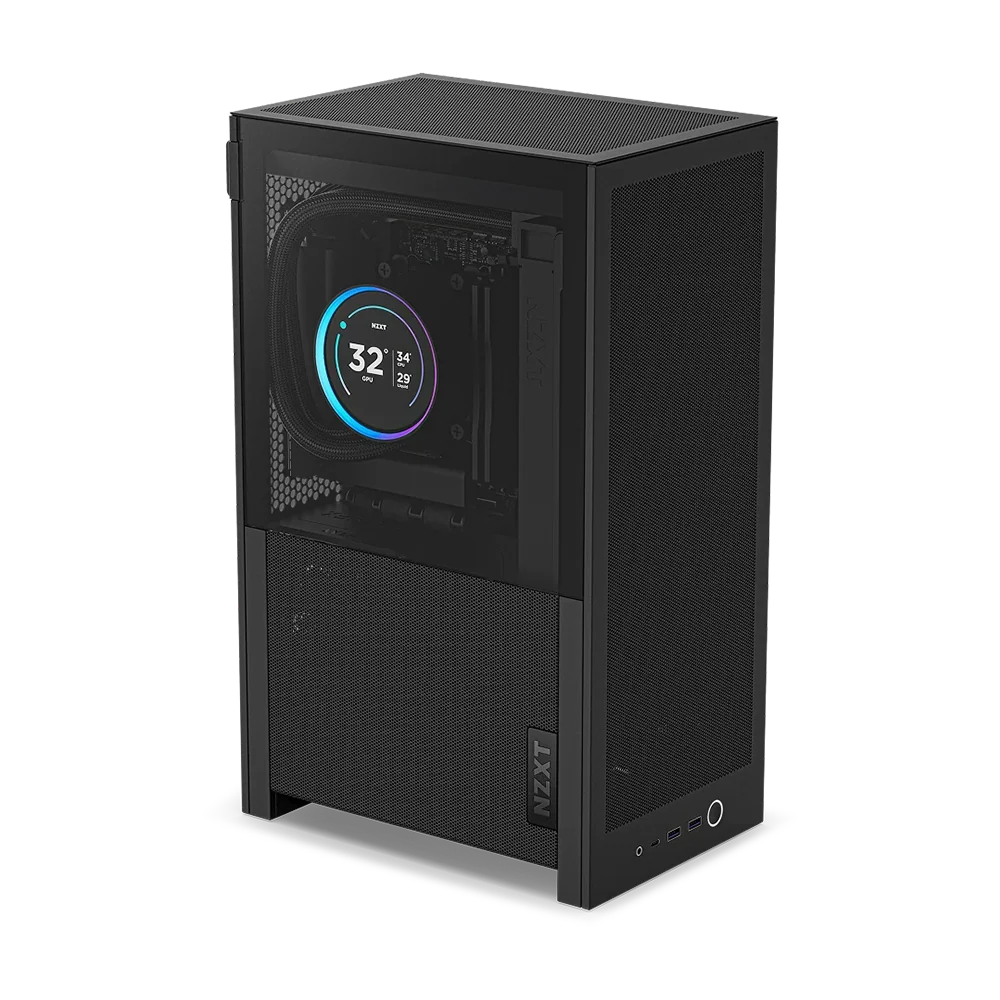 NZXT H2 Flow (2026) With PCIe 5.0 Riser Cable Mini-ITX Case - Black