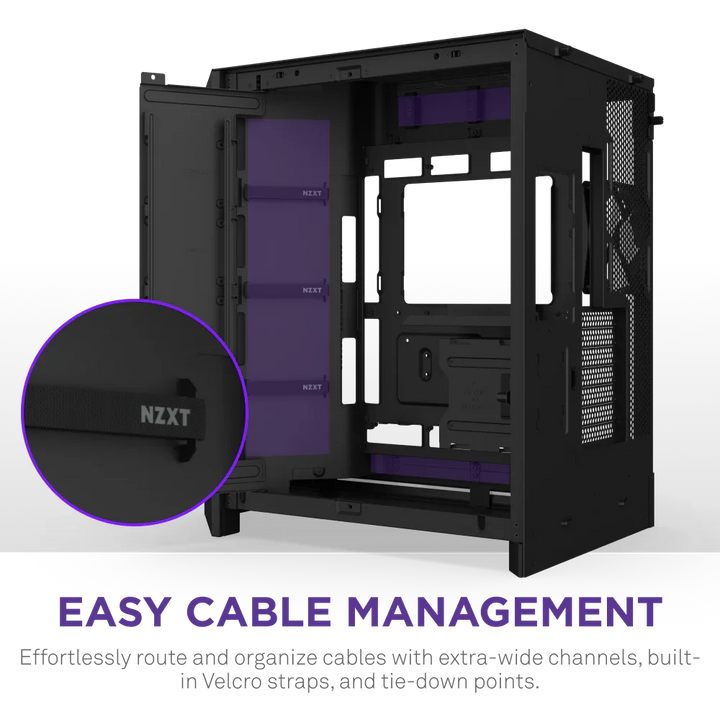 NZXT H9 Flow RGB+ (2025) Dual-Chamber Mid Tower Case With RGB Fans & Control Hub - All Black