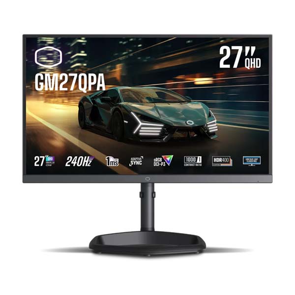 COOLER MASTER GM27QPA - 27 Inch 2K QHD 240Hz 1ms HDMI 2.0 IPS Gaming Monitor - Black