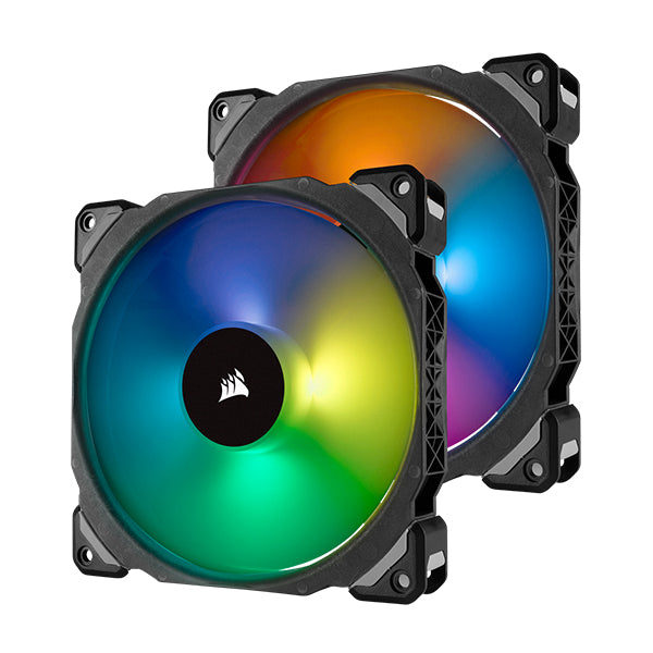 Corsair ML140 PRO RGB LED 140MM PWM Premium Magnetic Levitation Fan - Twin Fan Pack