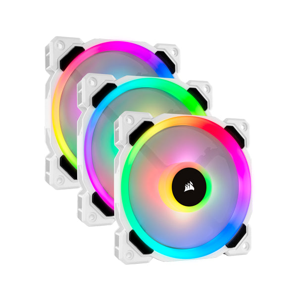 Corsair Fan LL120 RGB 120mm White Triple Pack with Lighting Node PRO