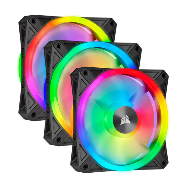 Corsair iCUE QL120 RGB 120mm PWM Triple Fan with Lighting Node CORE