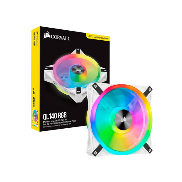 Corsair iCUE QL140 RGB 140mm PWM White Fan - Single Pack