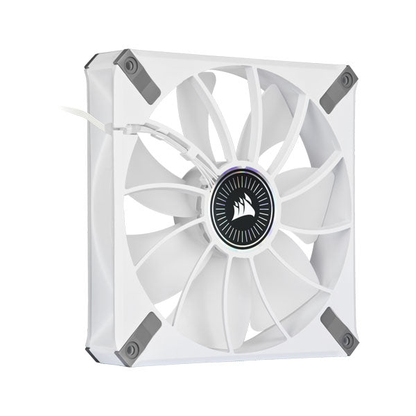 Corsair iCUE ML140 RGB ELITE Premium 140mm PWM Dual Fan Kit with iCUE Lighting Node CORE - White