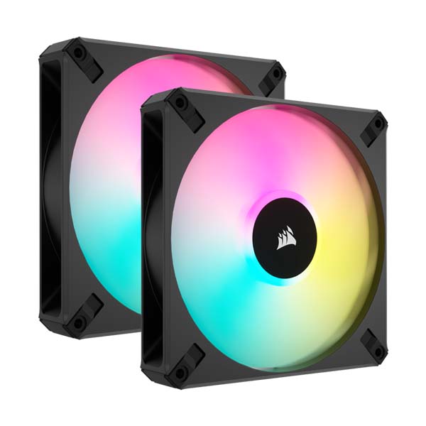 Corsair iCUE AF140 RGB ELITE 140mm PWM Dual Fan Kit - Black