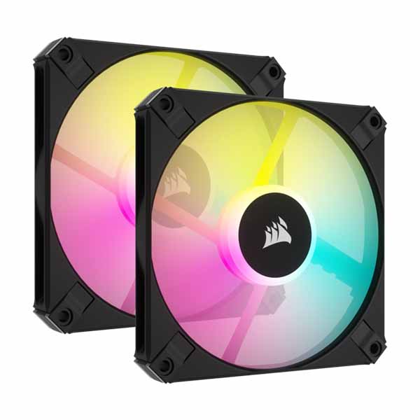 Corsair iCUE AF120 RGB SLIM 120mm PWM Twin Fan Pack - Black