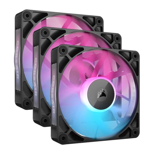 CORSAIR iCUE LINK RX120 RGB - 3 x 120mm PWM Fan Triple Starter Kit - Black