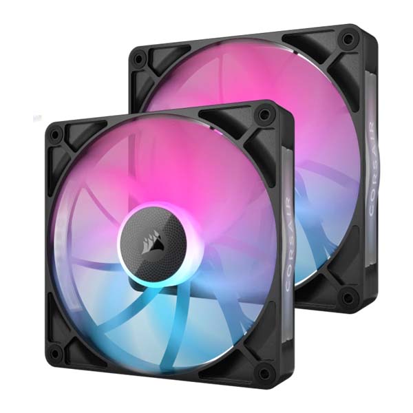 CORSAIR iCUE LINK RX140 RGB - 2 x 140mm PWM Fan Twin Starter Kit - Black