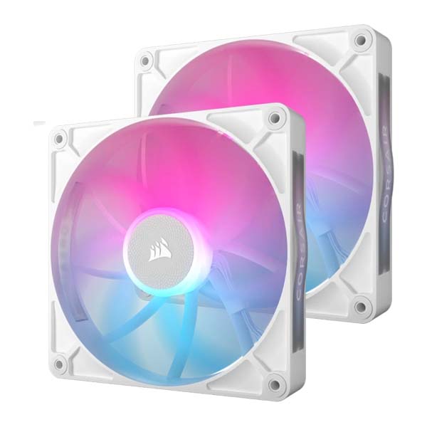 CORSAIR RX140 iCUE LINK RX140 RGB - 2 x 140mm PWM Fan Twin Starter Kit - White