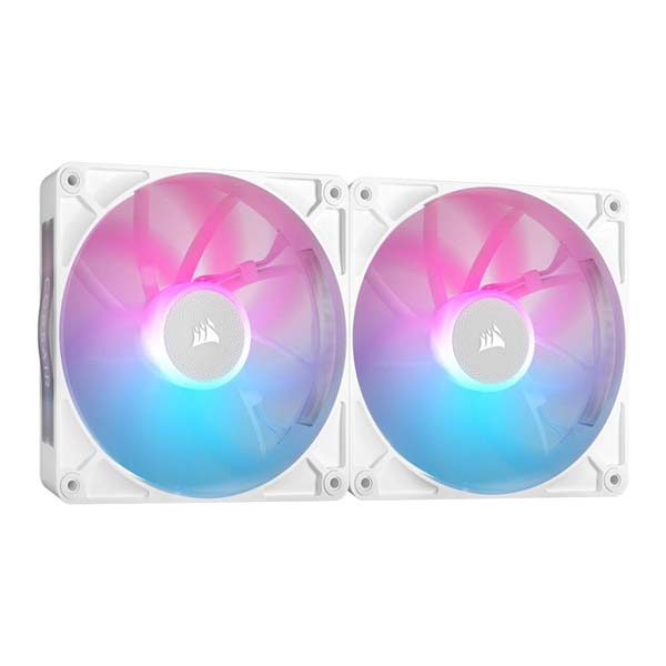 CORSAIR RX140 iCUE LINK RX140 RGB - 2 x 140mm PWM Fan Twin Starter Kit - White