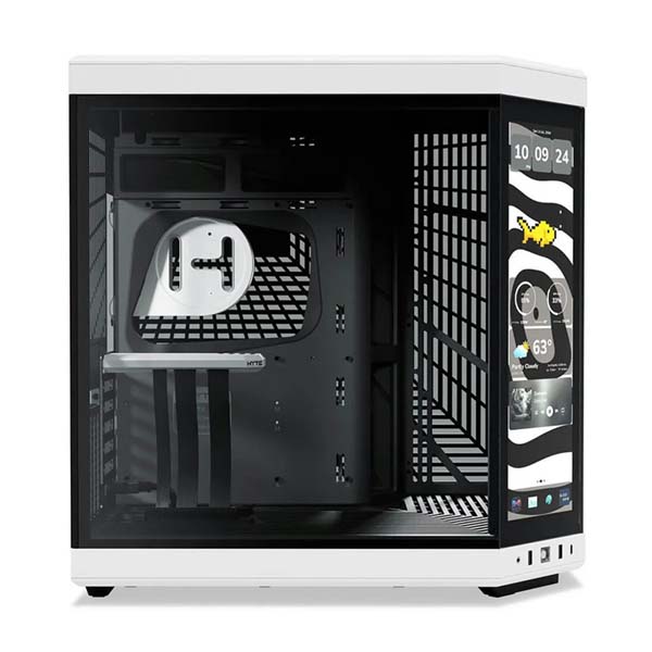 HYTE Y70 TOUCH INFINITE - 14.5 Inch Integrated IPS Touchscreen ATX Mid-Tower Case - Panda