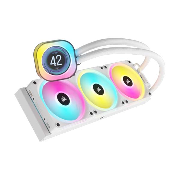 CORSAIR iCUE LINK H150i LCD RGB - 360mm AIO CPU Liquid Cooler - White