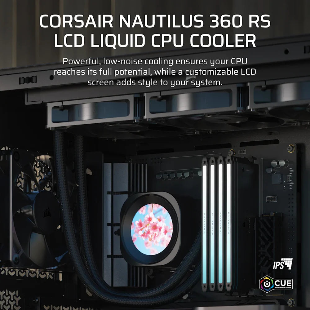 CORSAIR NAUTILUS 360 RS LCD Liquid CPU Cooler - Black