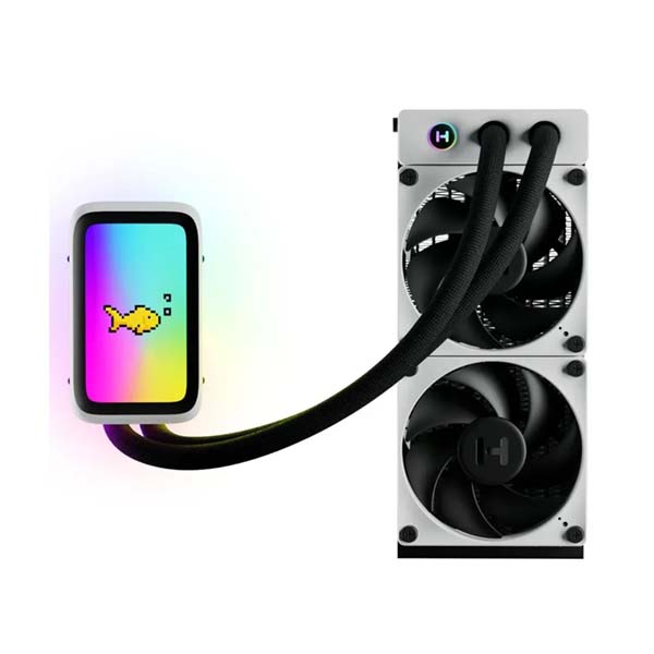 HYTE THICC Q60 - 5 Inch Ultraslim HD Display 240mm CPU Liquid Cooler - Black/White