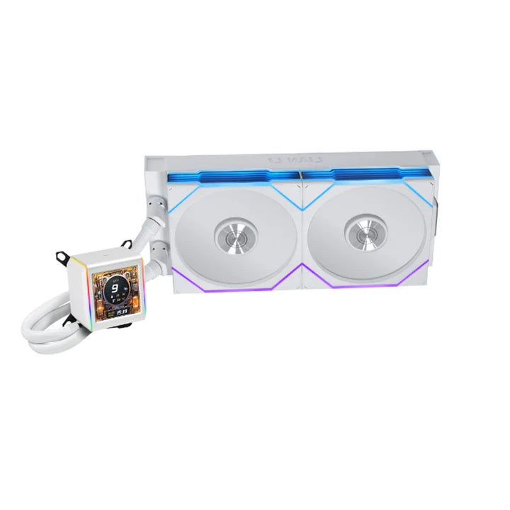 LIAN LI GALAHAD II LCD 280mm Liquid CPU Cooler with TL 140 Wireless Fans - White
