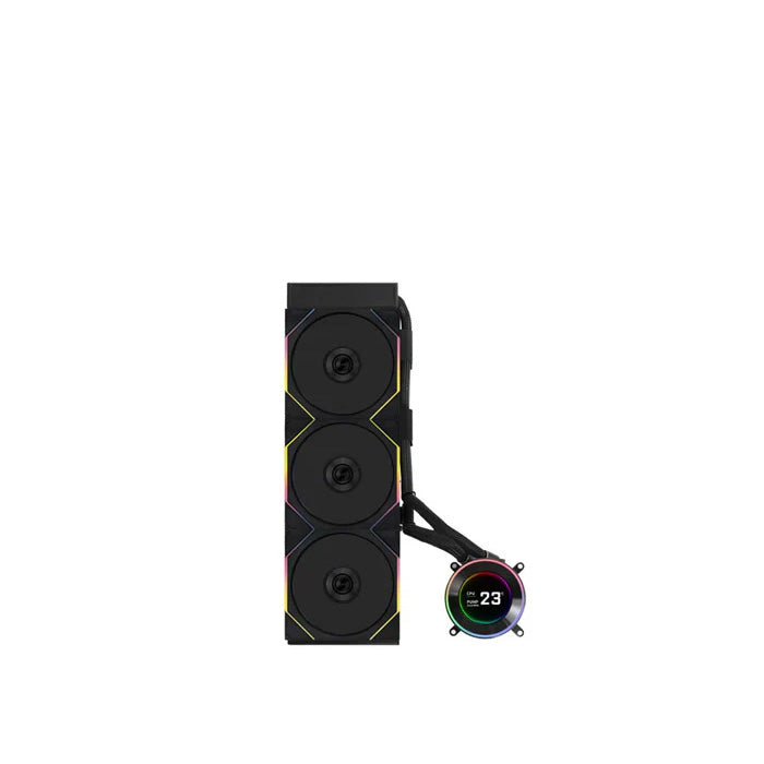 LIAN LI Hydro-Shift II LCD-C 360TL Liquid CPU Cooler with TL Wireless Fans, 2.1" IPS LCD Screen - Black