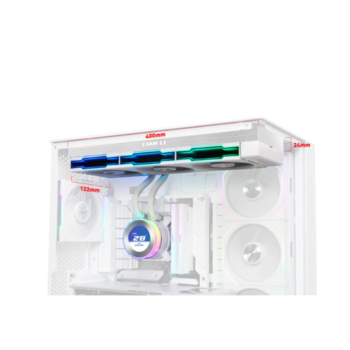 LIAN LI Hydro-Shift II LCD-C 360TL Liquid CPU Cooler with TL Wireless Fans, 2.1" IPS LCD Screen - White