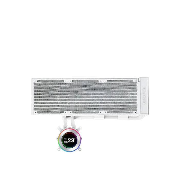 LIAN LI Hydro-Shift II LCD-C 360mm Fanless CPU Cooler with 2.1" IPS LCD Screen - White