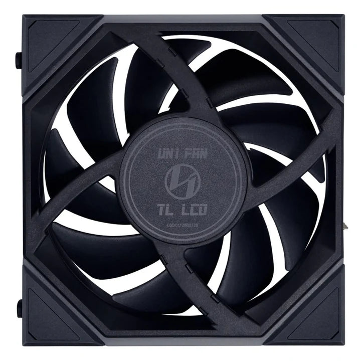 LIAN LI UNI FAN TL LCD Reverse Blade 120mm ARGB Cooling Fan with 1.6" LCD Screen (Pack of 3) - Black