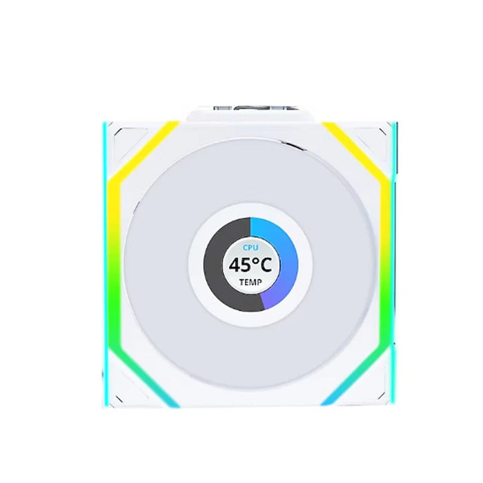 LIAN LI UNI FAN SL Wireless LCD 120mm ARGB Case Fans with 1.6” LCD Screen (3 Pack) - White