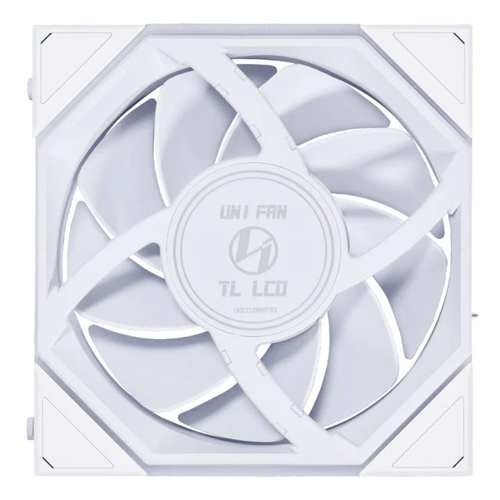 LIAN LI UNI FAN TL LCD 120mm ARGB Cooling Fan with 1.6" LCD Screen (Pack of 3) - White