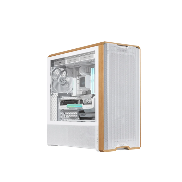 LIAN LI Lancool 217 Mid Tower ATX Gaming Case, White (5 Fans Included)