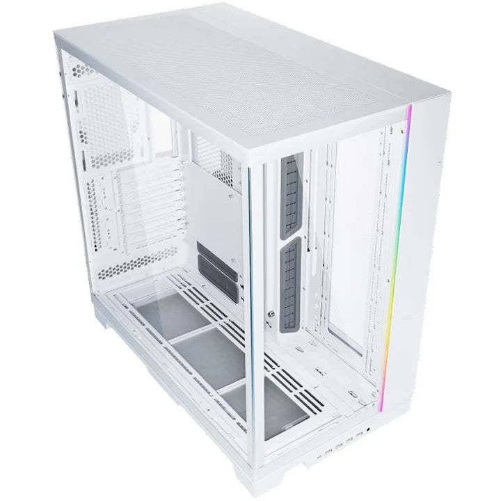 LIAN LI O11 Dynamic EVO XL RGB Tempered Glass Full Tower Gaming Case - White (Fans Not Included)