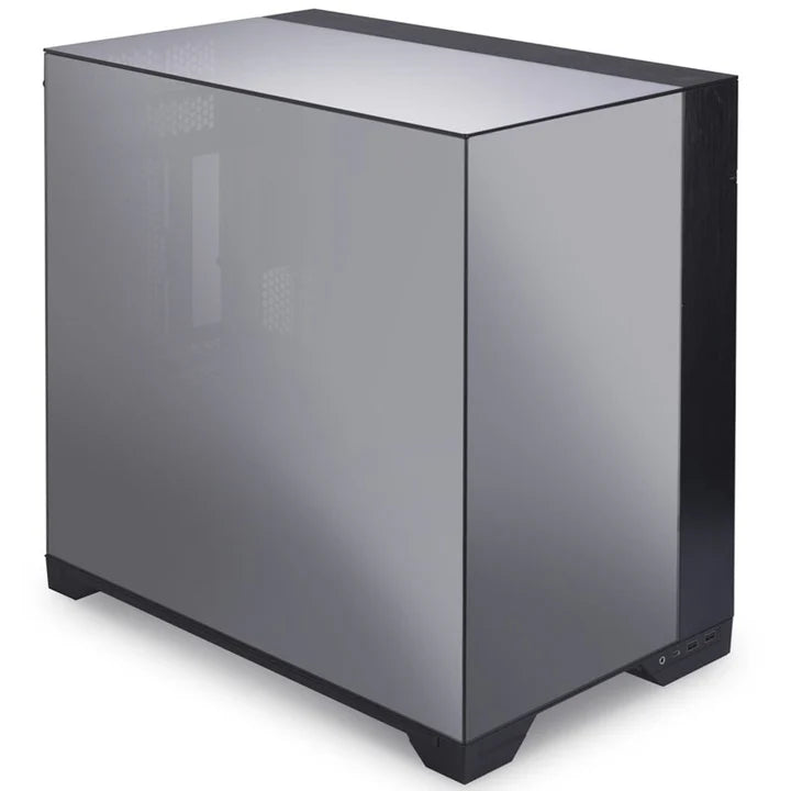 LIAN LI O11 VISION Tempered Glass Mid Tower Gaming Case - Chrome (Fans Not Included)