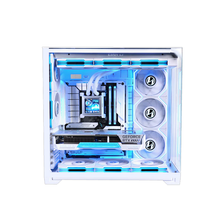 LIAN LI O11 VISION COMPACT Tempered Glass ATX Mid-Tower Gaming PC Case - White