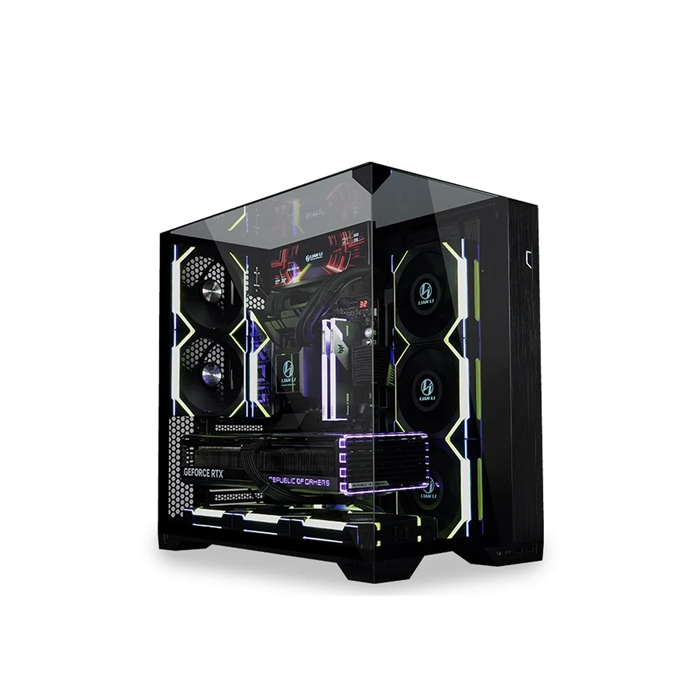 LIAN LI O11 VISION COMPACT Tempered Glass ATX Mid-Tower Gaming PC Case - Black (Fans Not Included)