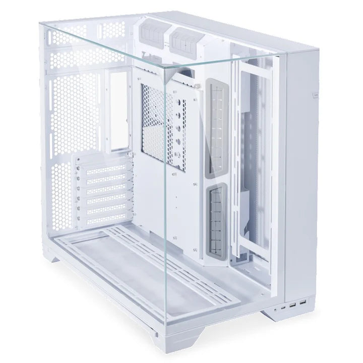 LIAN LI O11 VISION Tempered Glass Mid Tower Gaming Case - White (Fans Not Included)