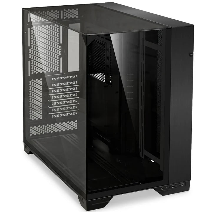 LIAN LI O11 VISION Tempered Glass Mid Tower Gaming Case - Black (Fans Not Included)