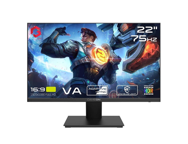 GAMEON GOB22FHD75VA 22" FHD, 75 Hz, VA, Flat Gaming Monitor Fixed Stand With G-Sync & Free Sync - Black