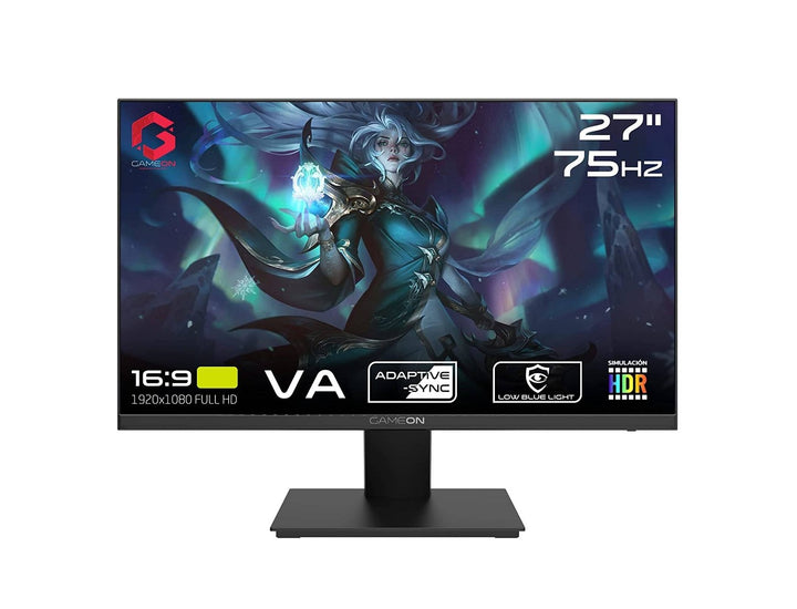 GAMEON GOE27FHD75VA 27" FHD, 75Hz, 4ms Flat VA Gaming Monitor With G-Sync & Free Sync - Black