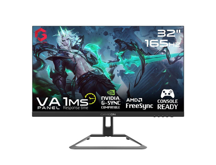 GAMEON GOE32FHD165VA 32" FHD, 165Hz, 1ms Flat Gaming Monitor, Black - (HDMI 2.1 Console Compatible)