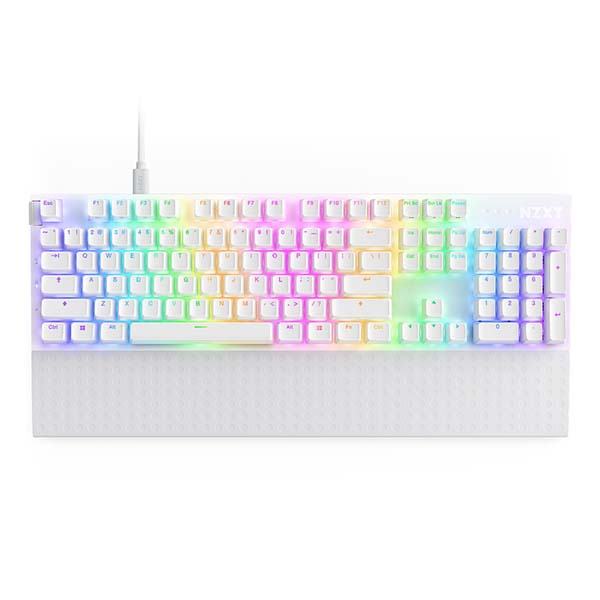 NZXT FUNCTION 2 RGB Hot-Swap Wired Optical Gaming Keyboard - White