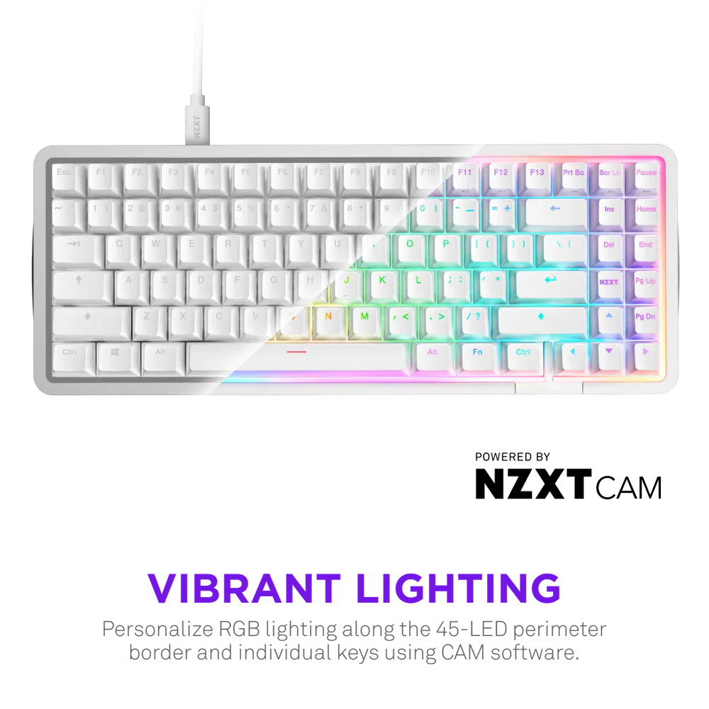 NZXT Function Elite Mini TKL Wired Gaming Keyboard - Black